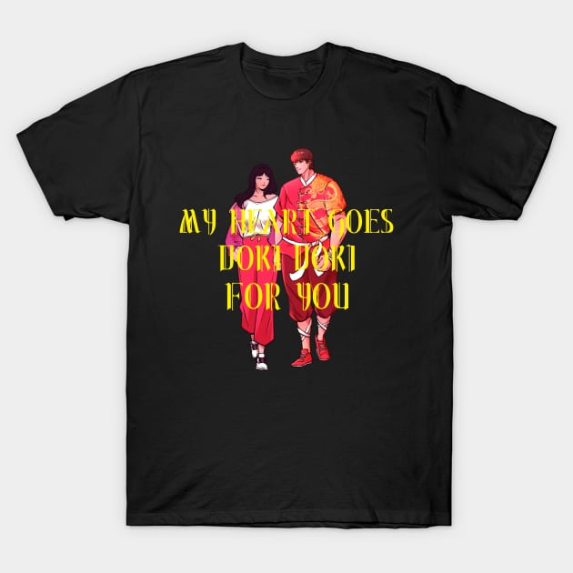 My Heart Goes Doki Doki For You T-Shirt by Furious Designs